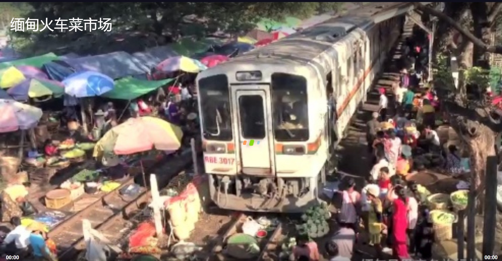 缅甸火车菜市场